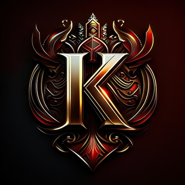 Logo letter K in goud