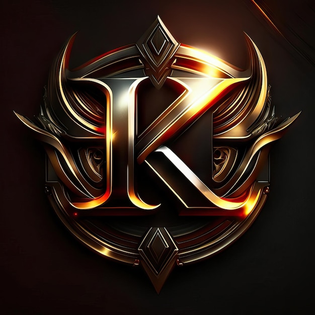 Foto logo letter k in goud