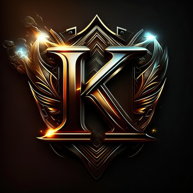 Logo letter K in goud