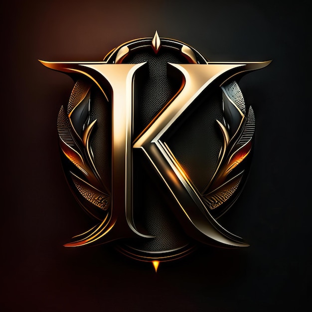 Logo letter K in goud