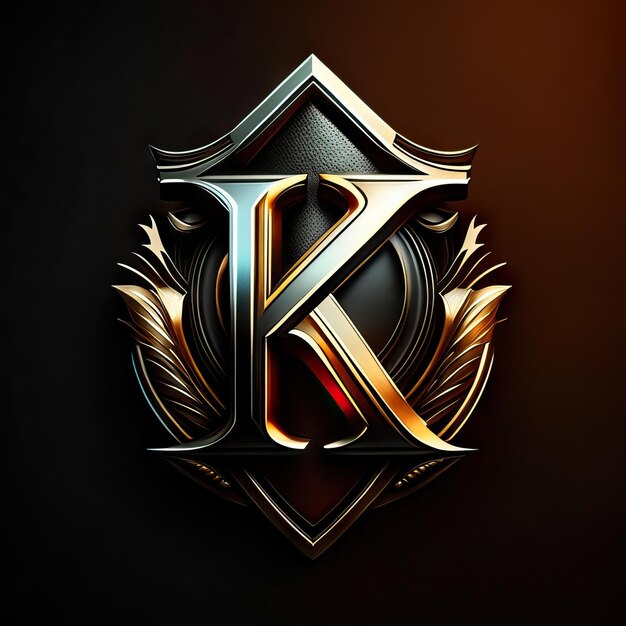 Logo letter K in goud