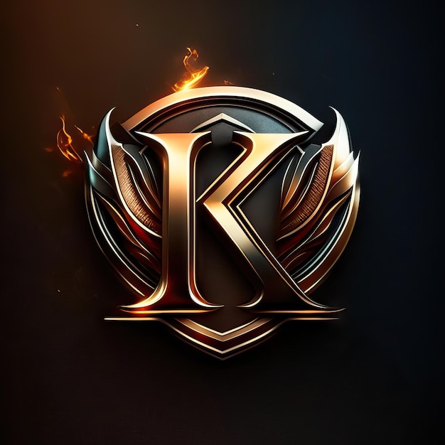 Logo letter K in goud