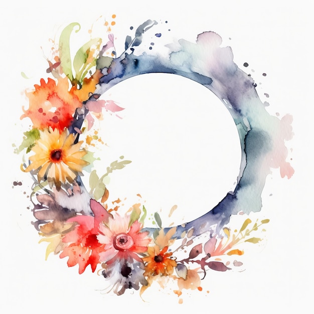 Logo of a letter O decorated with flowers generative AI