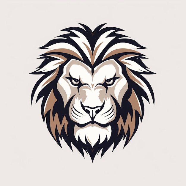 logo lion head design with white background