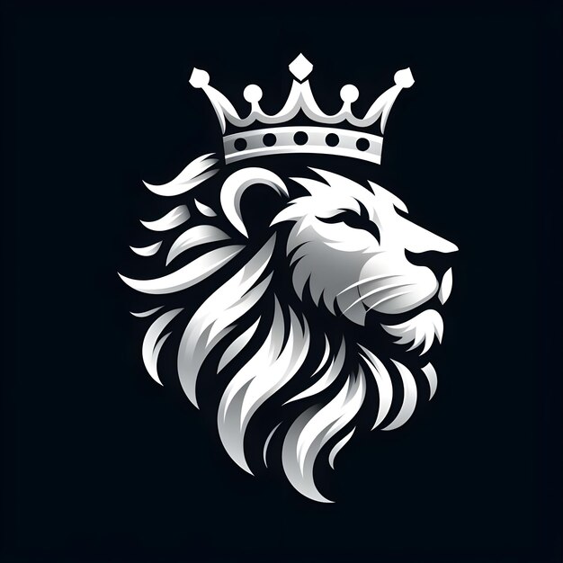 Logo of a lion with a silver crown