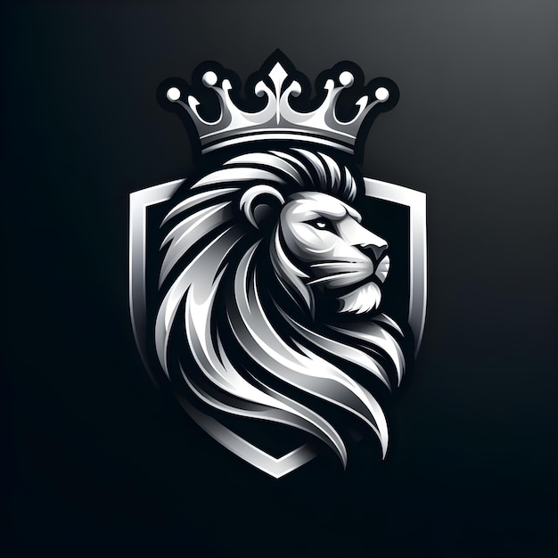 Logo of a lion with a silver crown