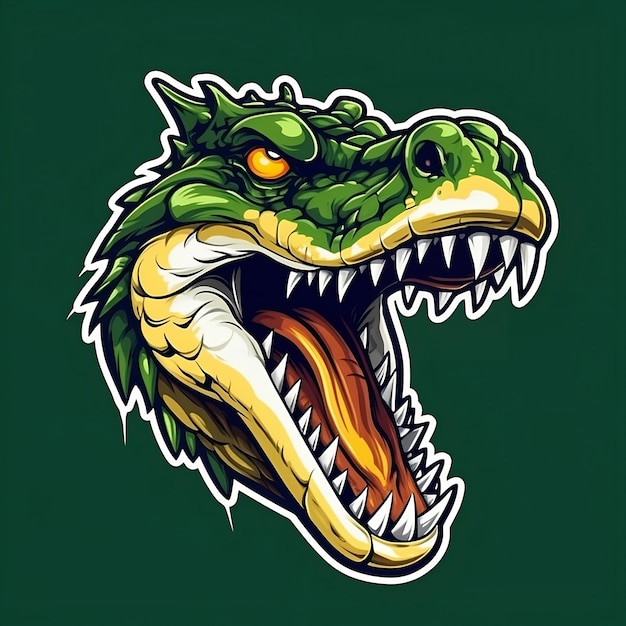 Photo logo mascot crocodile face