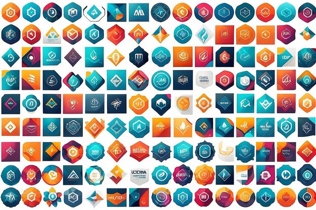 Photo logo mega collection abstract geometric business icon set