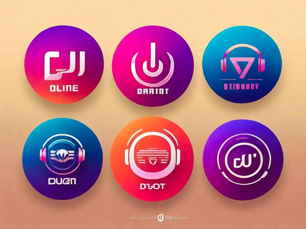 Photo logo mega collection abstract geometric music logo icon set