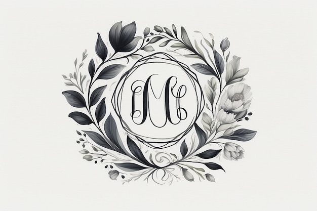 Foto logo met bloemenmonogram