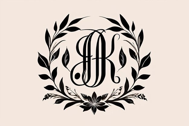 Logo met bloemenmonogram