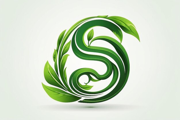 Foto logo met groene initiale s-letter