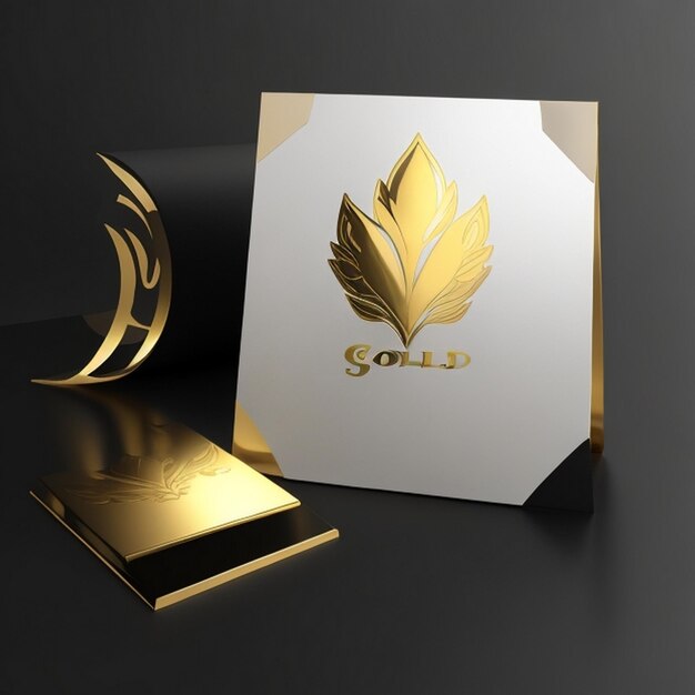 Foto logo mock-up van gouden folie