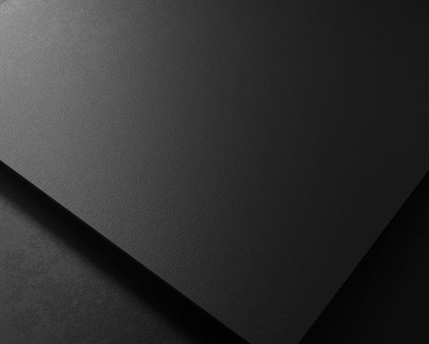 Logo mockup on black paper angle view