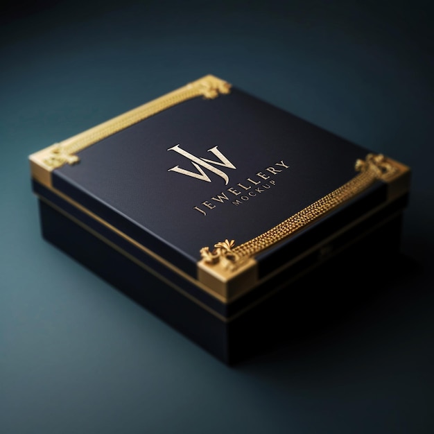 Logo mockup luxury jewelry black box