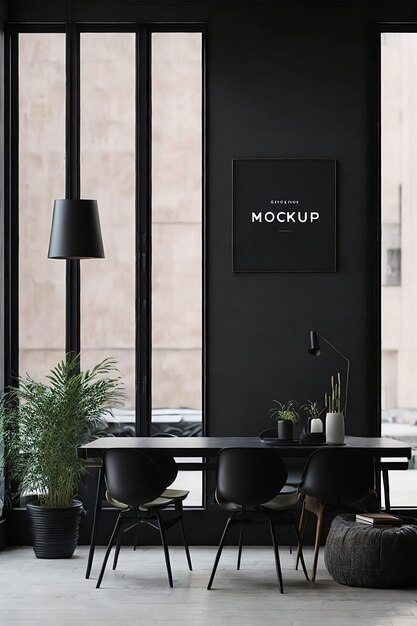 Logo mockup modern black hang sign AI generated