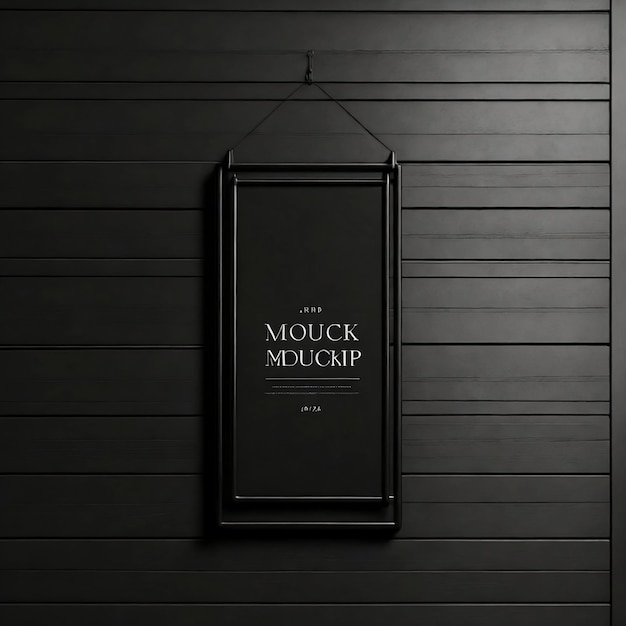 Logo mockup modern black hang sign AI generated