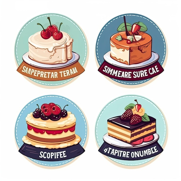 Фото Иллюстрация логотипа торта