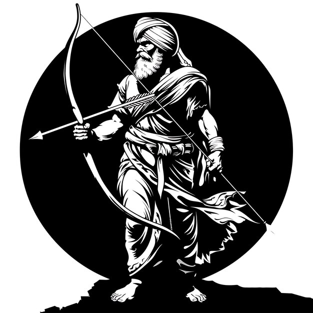 Logo Persian Immortal With a Bow and Arrow Stoic and Disciplined Tshirt Tattoo Collage Design Art