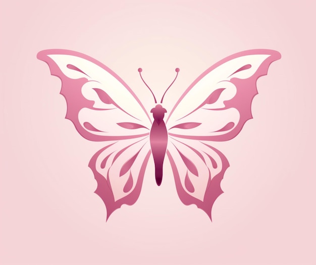 A logo of a pink butterfly with a pink ribbon