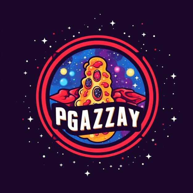 A logo for a pizza and a spaceship