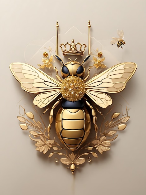 The logo presents a queen bee