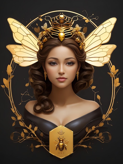 The logo presents a queen bee