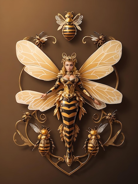 The logo presents a queen bee