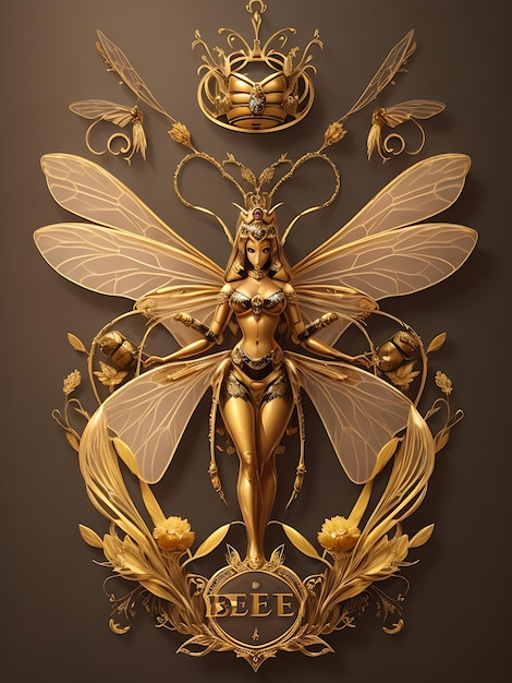 The logo presents a queen bee