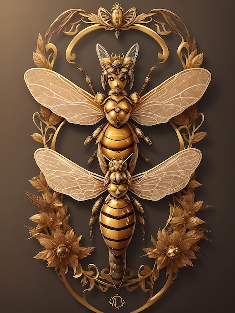 The logo presents a queen bee