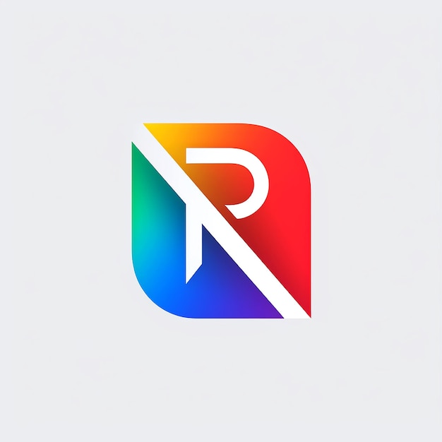 Векторный дизайн логотипа R с белым фоном