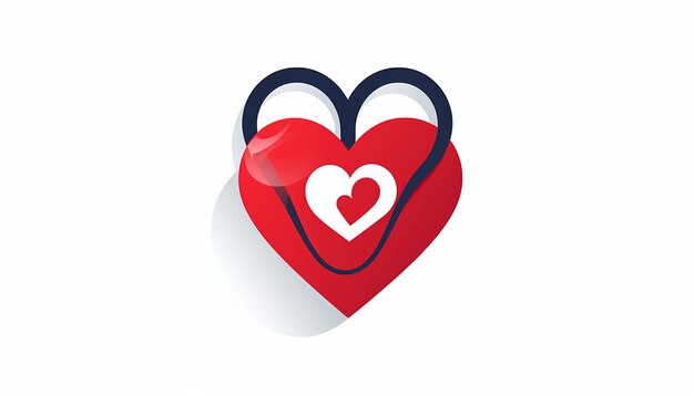 Logo of red heart white background