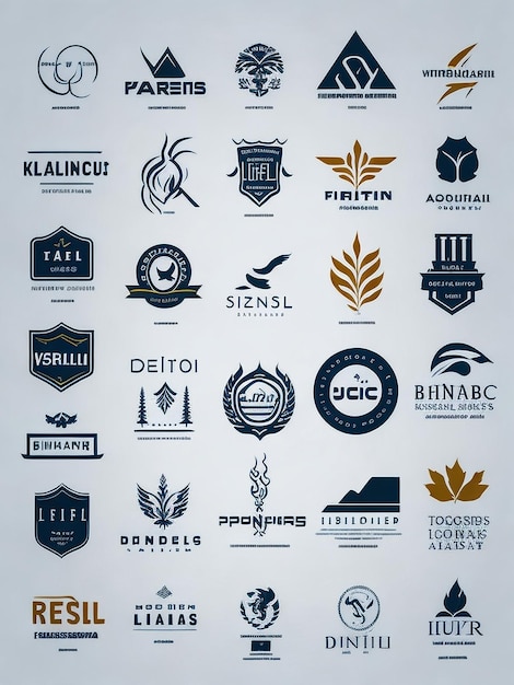 Фото Набор логотипов современная и креативная коллекция идей брендинга для бизнес-компании простые логотипы минималистский