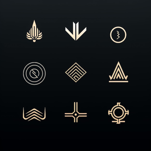 Foto logo set collezione di idee di branding moderne e creative per loghi semplici e minimalisti della società commerciale