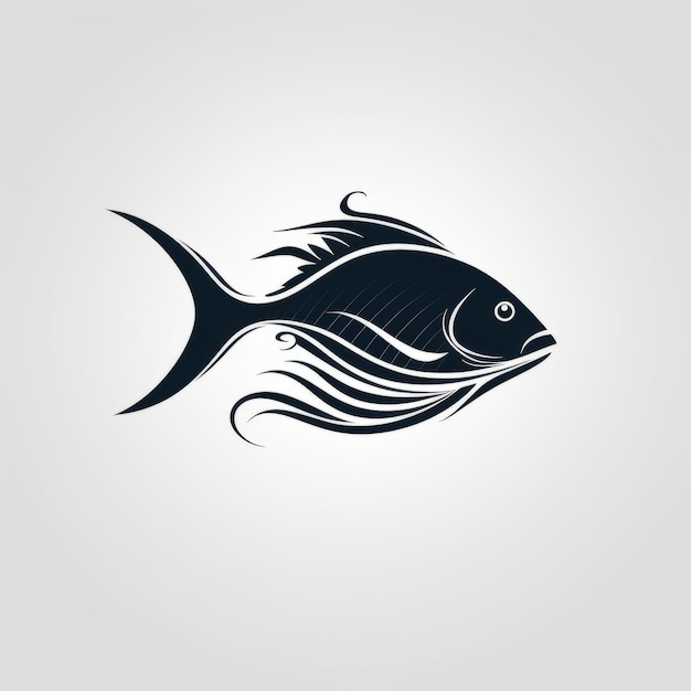 Фото Силуэты логотипа рыбы со стороны