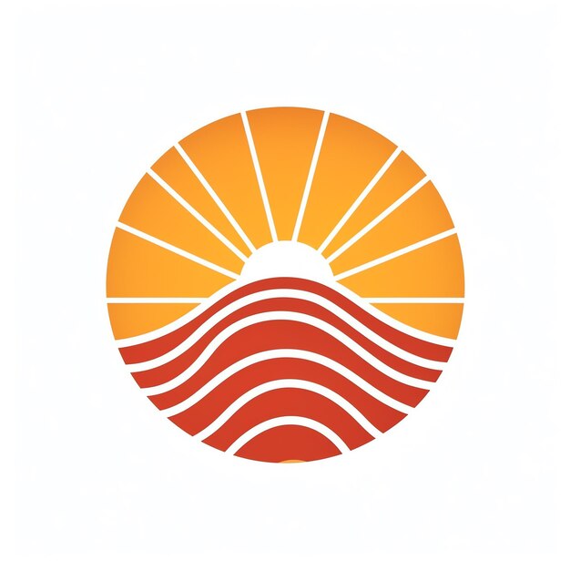 Photo a logo of a sun and waves