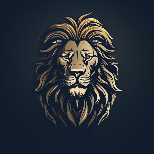 logo tattoo with a lion head on a black background