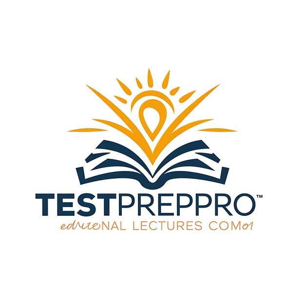 a logo for test education with a picture of a book titled test