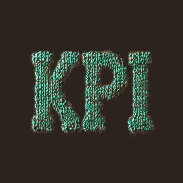 Photo logo of three letters kpi in knitted style