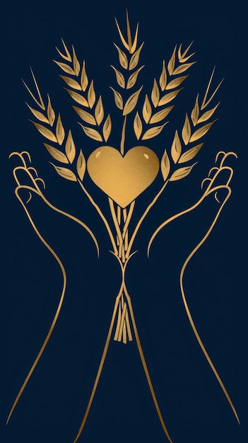 a logo for touching and heartwarming concept The wheat grows again hope