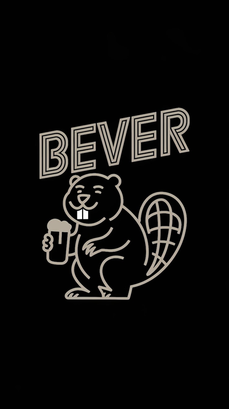 Foto logo van bever bar met een gedetailleerde bever met een ambachtelijk bier in de hand