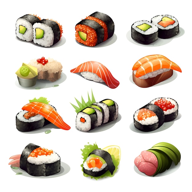 Foto logo van de cartoon sushi