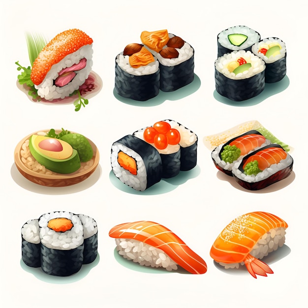 Foto logo van de cartoon sushi