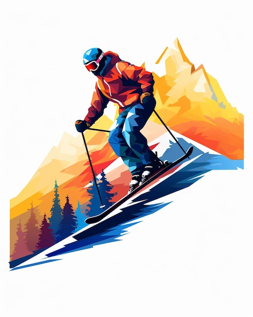 Logo van de ski-afdalingsposter