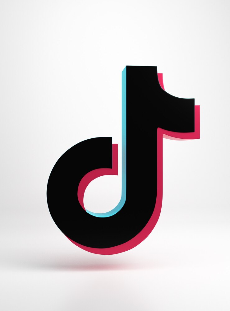 Foto logo van de tik tok-app minimaal eenvoudig ontwerp
