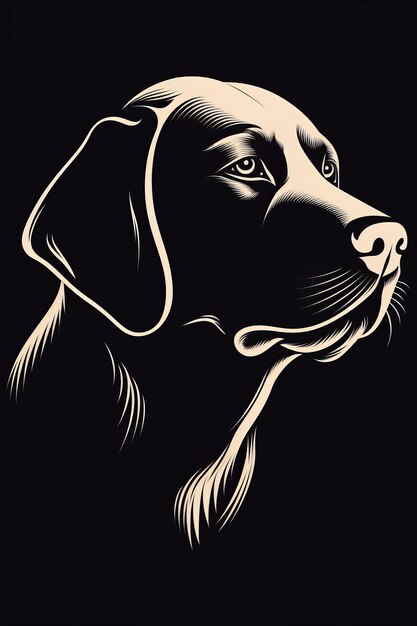 Foto logo van het hoofd van de labrador retriever