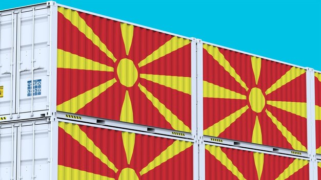 Logo van Macedonië Leiding van de weg Embleem Logo en vlag in de wereld van de internationale handel