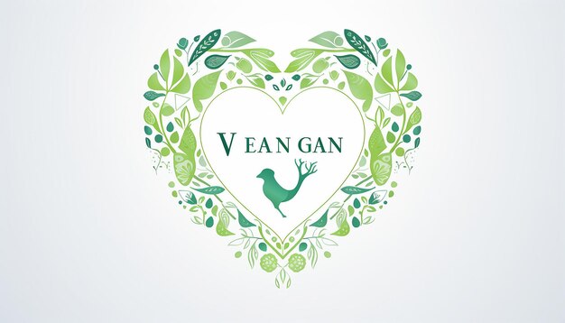 logo vegan company line drawing silhouette of heart