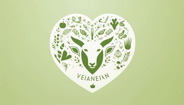 logo vegan company line drawing silhouette of heart