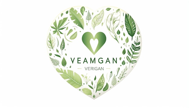 logo vegan company line drawing silhouette of heart